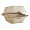 World Centric Fiber Hinged Containers, Burger Box, 6.5 x 6 x 3.2, Natural, Paper, 500PK TO-SC-U15B-LFP - alternate 1